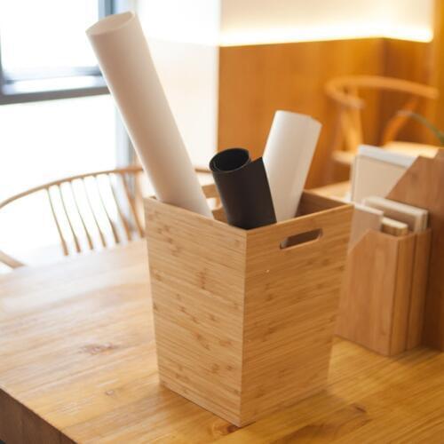 Creative Bamboo Storage Box for Dirty Clothing Natural Wood Laundry Basket Office Desk Organizer Bedroom Rubbish Bin