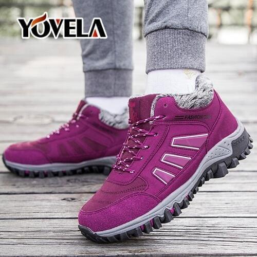 Warm Fur Winter Women Boots Fashion Women Shoes Lace Up Platform Ankle Boots Waterproof Snow Boots Non-slip Ladies Sneakers Shoe