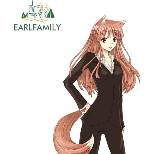 EARLFAMILY 13cm x 8cm for Spice and Wolf Vinyl Car Stickers Air Conditioner Windshield Decal Creativite Waterproof Decoration