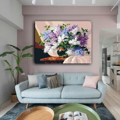 DIY colorings pictures by numbers with flowers picture drawing painting by numbers framed Home