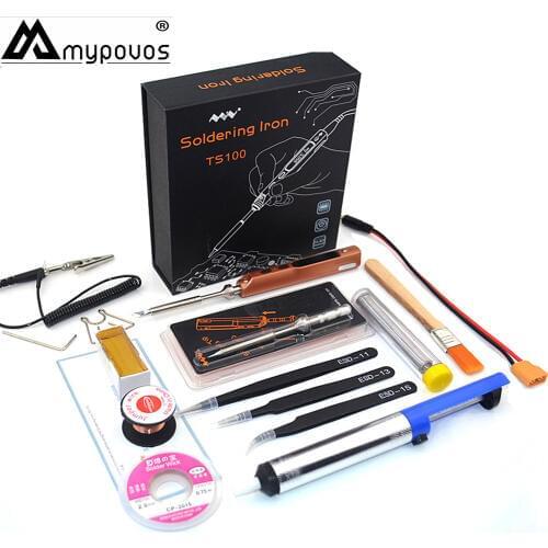 TS100 Set Intelligent Programmable Electric Soldering Iron LCD Digital display Mini Soldering Iron Control Terminal