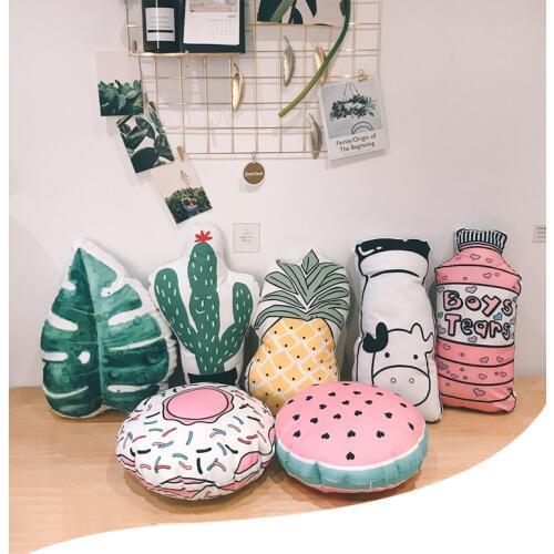 Fruit 3D Plant Throw Pillow Home Decorative Pillow Pineapple Cactus Rest Pillow Couch Office Car Bed Lumbar Support Cushion
