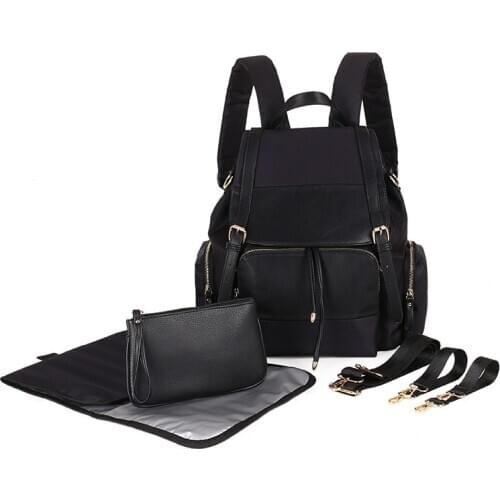 PU Leather Diaper Bag BackPack Large Capacity Mummy Maternity Nappy Bags Baby Stroller Storage Bag Waterproof Nursing Bag