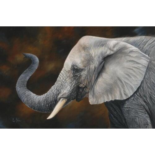 Canvas wall art Lucky elephant oil paintings abstract African Elephant picture for living room decor Hand Painted Canvas artwork
