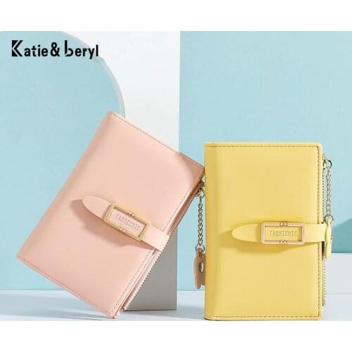 New Candy Colors Women Wallets Zipper PU Leather Coin Purse Mini Key Chain Small Wallet Multicard Bit Card Holder Holder Female