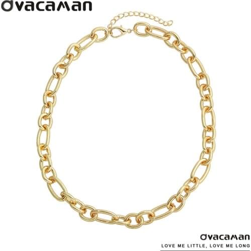 Dvacaman Punk Gold Color Chunky Chain Choker Necklaces For Women Fashion Irregular Round Clavicle Necklace Jewelry Party Hip Hop