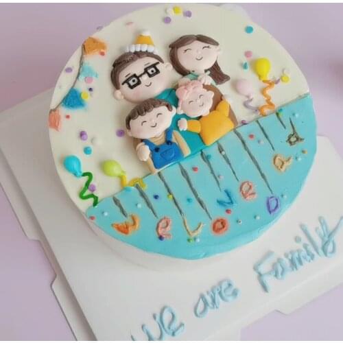 Baby Bath Family Combinatio Cute Cartoon Scarf Boys Girls Decoration Cake Topper Dessert Insertion Birthday Party Decor Supplies