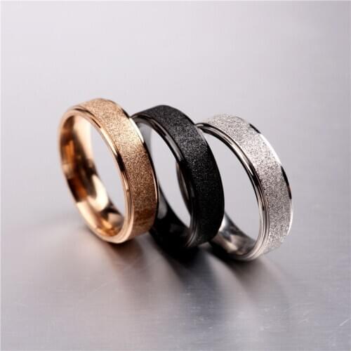 MOREDEAR Titanium Couple Rings Vintage Dull Polish Rose Gold Wedding Engagement Ring Women Men Finger Ring 6mm