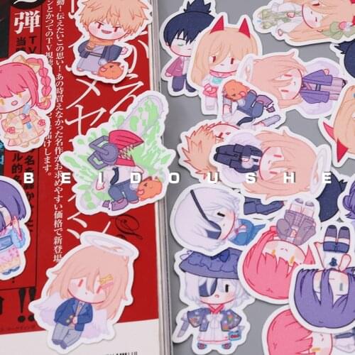 New Anime Chainsaw Man Hayakawa Aki Makima Power Cute Refrigerator Luggage Sticker Paster Phone DIY Scrapbook Decal Decor Toy