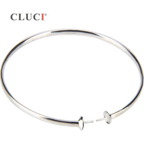 CLUCI New Fashion Silver Bracelet for women, adjustable oblate Charm Bangles Women Jewelry DIY, For Women Jewelry Gift SB044SB