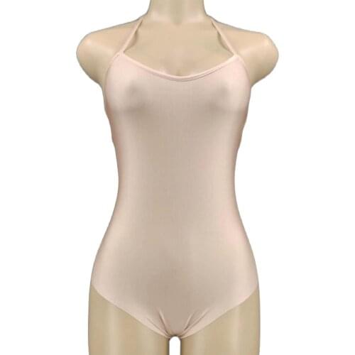 Nude Tight Stretch Women Bodysuit Backless Jumpsuit High Slit Skirt Base Birthday Party Outfit Teams Catwalk Stage Wear