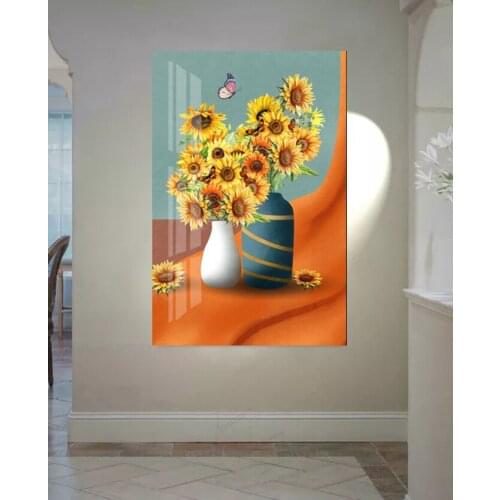 Sunflower Canvas Flower Basket Painting By Numbers Modern Wall Art Bedroom Decor Picture Holiday Gift Home Decor Large Size