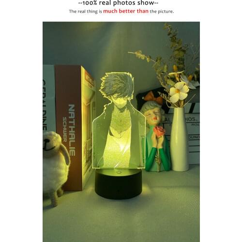 LED Night Light 3D Picture Lamp Touch Switch Anime My Hero Academia Tapi Bedside Desk Atmosphere Nightlight Gift for Anime Fans