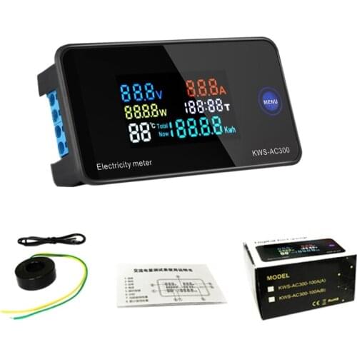 AC 50-300V Voltmeter Ammeter Power Energy Meter Wattmeter Electric Meter 0-100A 652A