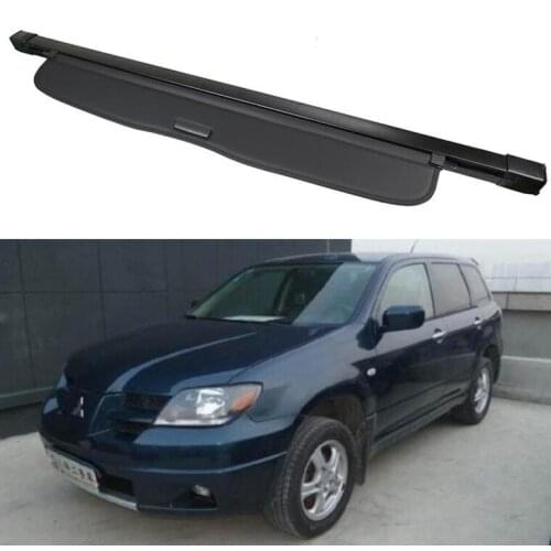 For 2003 2004 2005 2006 Mitsubishi Outlander High Quality Rear Trunk Security Screen Privacy Shield Cargo Cover (Black/Beige)