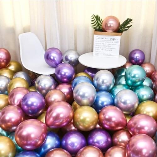 10Pcs 12 Inch Metallic Latex Balloons Thickened Pearlescent Chrome Alloy Birthday Party Wedding Background Decoration