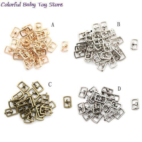 10pcs 4.5mm Mini Doll Buttons ultra-small Tri-glide Buckle Doll Belt Buckle Doll Shoes Buckle For Blyth Doll Clothing Buckles