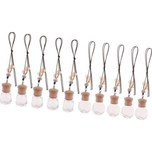 10-in-1 Transparent Charming Car Hanging Perfume Bottle Aromatherapy Bottle