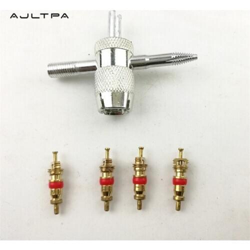 100Sets 4 in 1 Tire Valve Stem Removal Auto Repair Puller Copper Valve Core Car Motorcycle Repair Tool