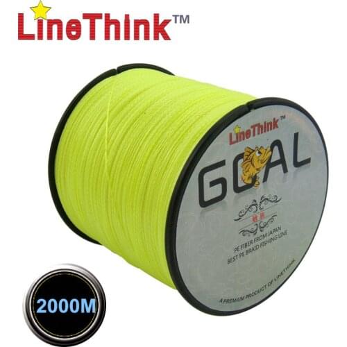2000M LineThink Brand GOAL Best Quality Multifilament 100% PE 4X Braided Fishing Line Fishing Braid Free Shipping