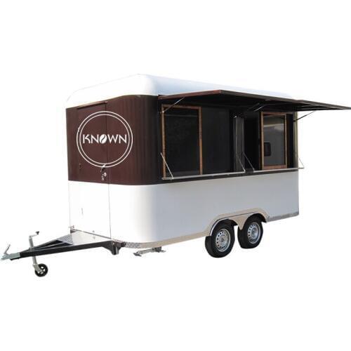 Stainless steel KN-400R four wheels fast food car trailer food truck pizza oven with shipping by sea