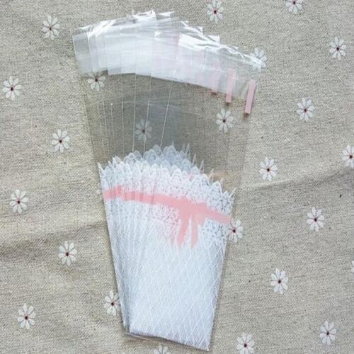 5*10cm 50Pcs Mini Lipstick Biscuits Cookie Packaging Bags Self-adhesive Plastic Gift Bag Wedding Party Jewelry Candy Packing Bag