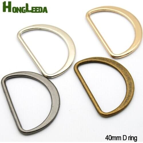 60pcs/lot 1.5 inch 40mm metal flat alloy D Dee Ring adjustable buckles for bag webbing strap FDR-40mm free shipping