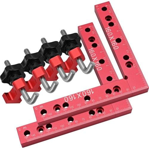 90 Degree Positioning Squares Right Angle Clamps Solid Aluminum Alloy Woodworking Carpenter Tool Kit L-Shaped Woodworking Tool
