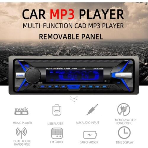 Car Radio Bluetooth Vehicle SWM 8808 MP3 Player Stereo Audio with FM Radio AUX TF Card U Disk Play Microphone Remote Control