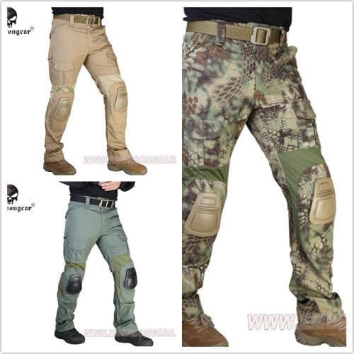 Emersongear G2 Tactical Pants With Knee Pads Airsoft Combat Training Military Trousers EM7038 Coyote Brown Multicam Emerson
