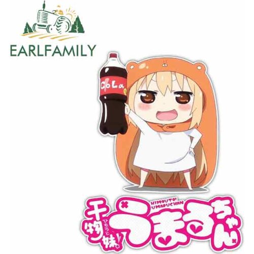 EARLFAMILY 13cm x 9.7cm for Himouto Umaru-chan Anime Funny Car Stickers Vinyl JDM RV VAN 3D DIY Fine Decal Trunk Truck Graphics