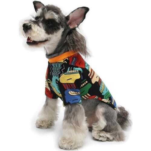 Personalized Print Dog Tshirt for Small Medium Dogs Fashion Schnauzer Clothes Autumn Design Dog Hoodie Pets Costume