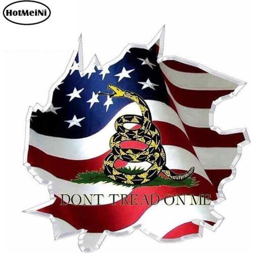 HotMeiNi 13cm x 13cm Car Styling Dont Tread On Me Gadsden Flag Vinyl Decal Sticker Car Gun Rights 2nd Amendment Car Stickers