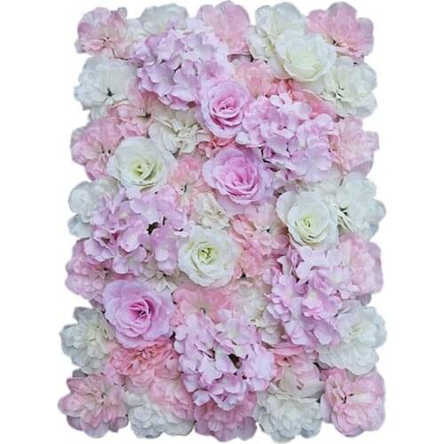 Artificial silk flower wall, DIY wedding home street decoration - light pink + white Retail