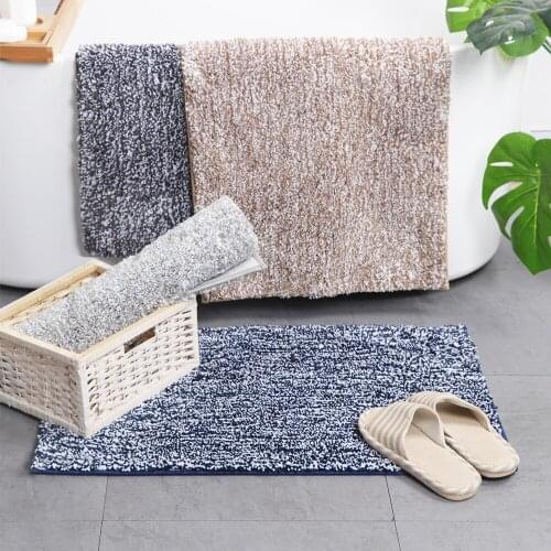 Bathroom Mats Non-slip Microfiber Soft Absorbent Bath Floor Mats Shower Rugs 45x65cm/50x80cm/45x120cm Grey Navy Coffee