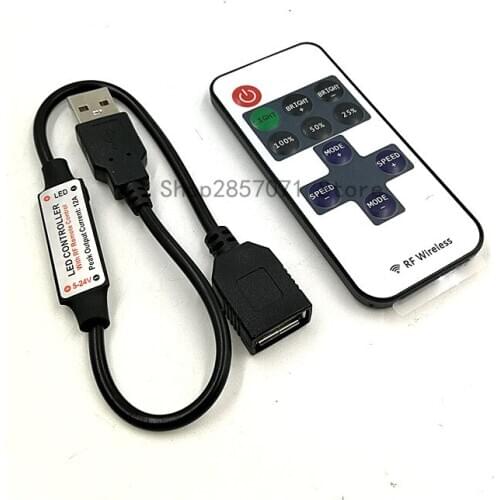 LED Mini USB 5V RF Wireless Controller Dimmer Remote Control For USB LED String and Single Color LED Strip 5050 2835 5630