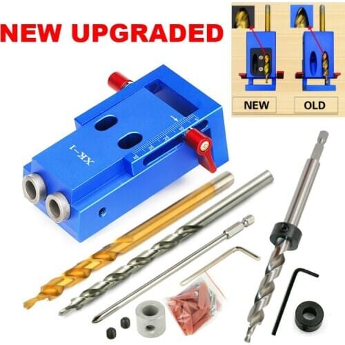 UPGRADED Mini Style Pocket Hole Jig Kit System For Wood Working & Joinery And Step Drill Bit & Accessories Wood Work Tool