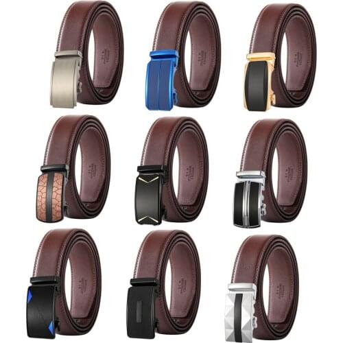 Mens Belt 2021 Hot Sale Automatic Buckle Male Belt Business Casual Trouser Belts Designer Cowhide Leather 3.5cm Width B635