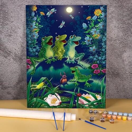 Animal Frog DIY Paint By Numbers Kit Oil Paints 50*70 Picture By Numbers Photo Home Decor Crafts Adults Handicraft Drawing