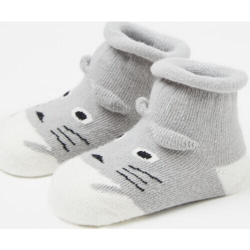 Newborn Baby Socks for Girls Boys Lovely Cute Cartoon Ankle Anti Slip Socks Loose Top Children Baby Girls Clothes Accessories