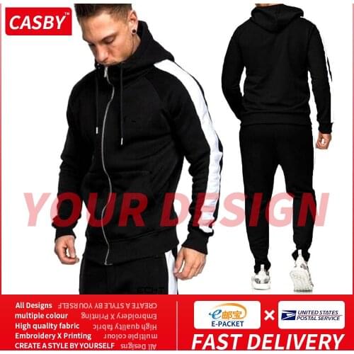 Fall New Design Zipper Hoodies Simple Custom Graphic Running Mens Clothes Fashion DIY Print Logo Sports Tracksuit 013