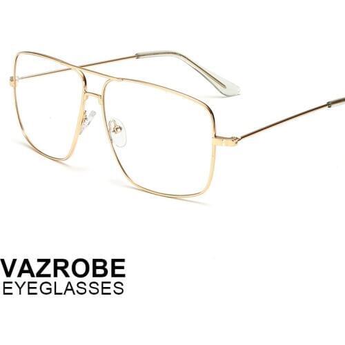 Vazrobe vintage Glasses frame Men Women eyeglasses man square thin ultra-light prescription spectacles for mens optic lens
