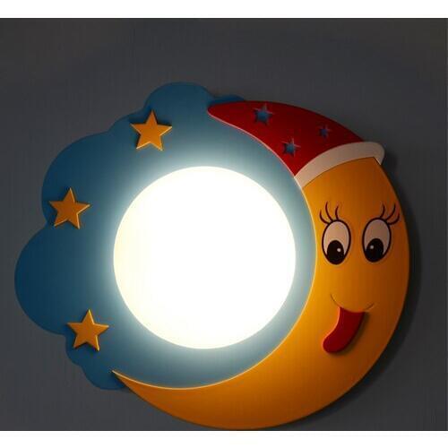 Pastoral star moon led cartoon wall lamp creative aisle childrens wall lamp bedroom study bedside lighting ya8114