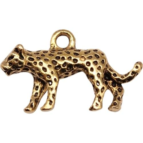 WYSIWYG 5pcs 24x15mm Antique Silver Color Leopard Charms Pendant For Jewelry Making DIY Jewelry Findings