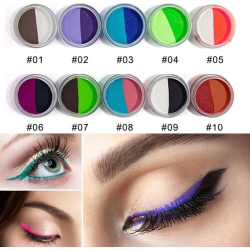 10g Face Paint Water-Based Eyeliner Split Rainbow Cake Body Painting Supplies Washable Supplies Dual Colors Activated Eyeliner