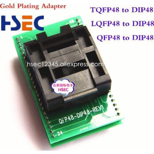 High Quality TQFP48 LQFP48 QFP48 to DIP48 Socket 0.5mm Pitch Programming Adapter MCU Test IC socket Programmer adapter Socket