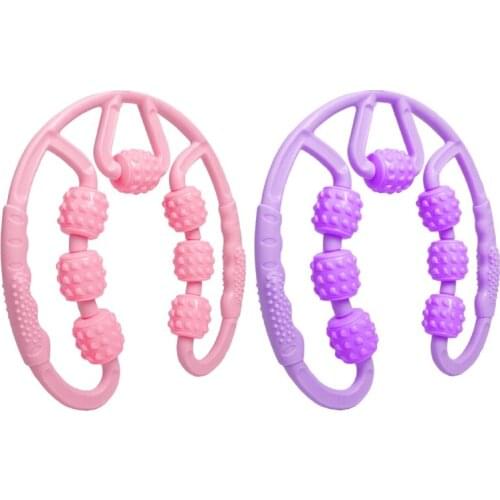 Q1QD U-shaped 7 Balls Arm Leg Muscle Relaxing Tool Massage Roller Fitness Accessory for Woman Yoga Fitness Equipment