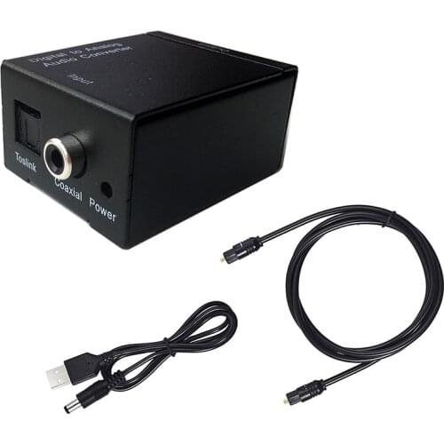 RCA L/R Digital to Analog Audio L/R Converter Fiber Optical Coaxial RCA Signal SPDIF to Analog Audio Decoder DAC Amplifier