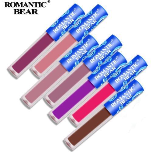 Romantic Bear Brand Makeup Lipstick Matte Batom Long Lasting labiales Rouge A Levre Mat Liquid Make up Matte Lip stick