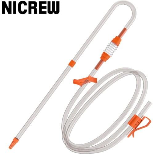 Nicrew Manual Fish Tanks Water Changer Multipurpose Hand Siphon Pump Oil Liquid Aquarium Water Transfer Hose Cleaning Tools